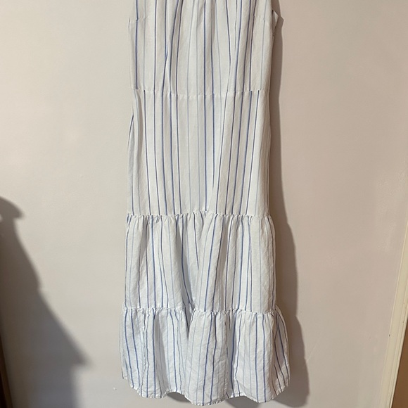 Talbots White and Blue Striped Maxi Dress - Picture 2 of 12
